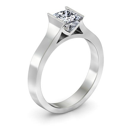 Princess Diamond Ring Platinum 950 Incenso - Main View