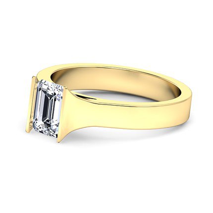 Emerald Diamond Ring Argenta - Side View
