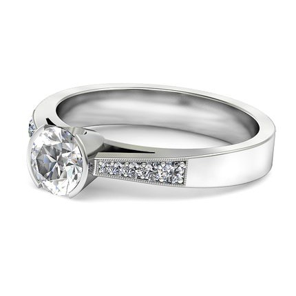 Diamond Ring White Gold Adelina - Side View