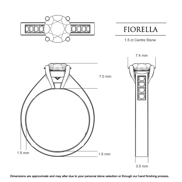 Engagement Rings Fiorella - Dimensions