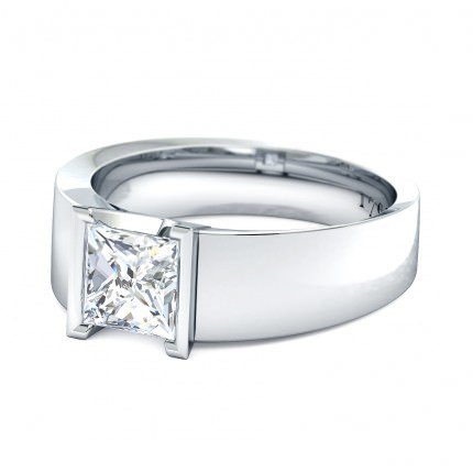 Princess Diamond Ring White Gold La Lucia - Side View