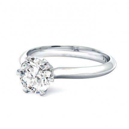 Diamond Ring Platinum 950 1791 Solitaire - Side View