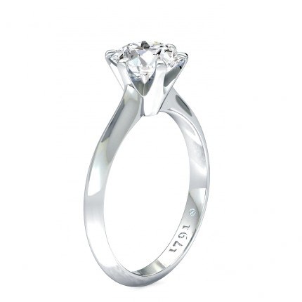 Diamond Ring Platinum 950 1791 Solitaire - Main View