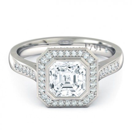 Asscher Diamond Rings Platinum 950 Imilia