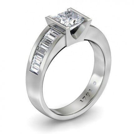 Princess Diamond Ring White Gold Quadrata - Main View