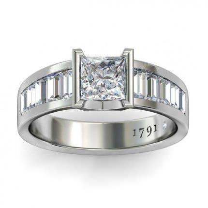 Princess Diamond Rings White Gold Quadrata