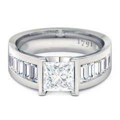 Princess Diamond Rings White Gold + PT setting Quadrata
