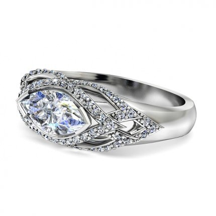 Marquise Diamond Ring Platinum 950 Aura - Side View