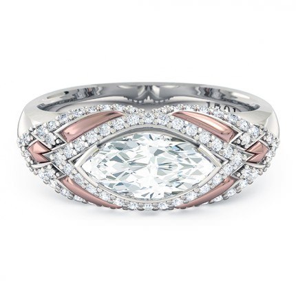 Marquise Diamond Rings White Gold Nekite