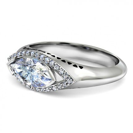 Marquise Diamond Ring Platinum 950 Orlo - Side View