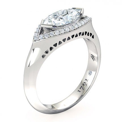Marquise Diamond Ring Platinum 950 Orlo - Main View