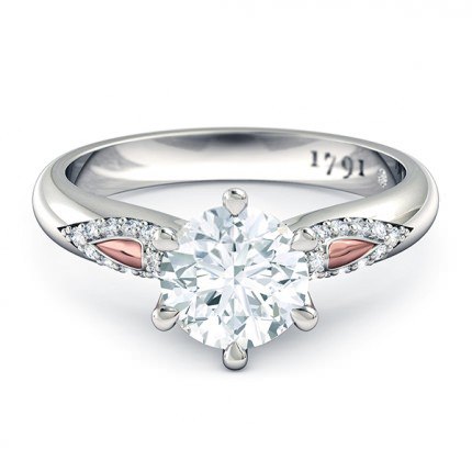 Diamond Rings Platinum & Rose Gold Petalo