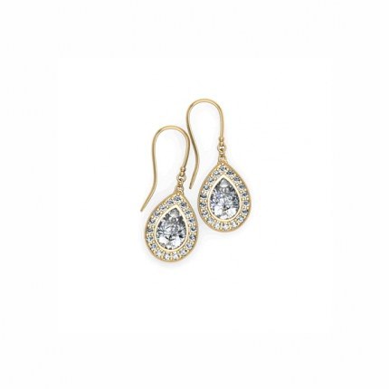 Diamond Earrings Pear Drop Cluster Earrings