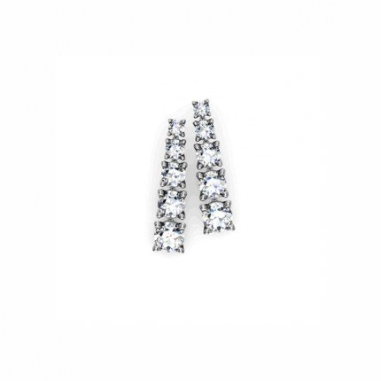 Diamond Earrings Platinum 950 Tapered Drop Earrings-1ctw