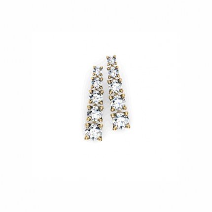 Diamond Earrings Tapered Drop Earrings-1ctw