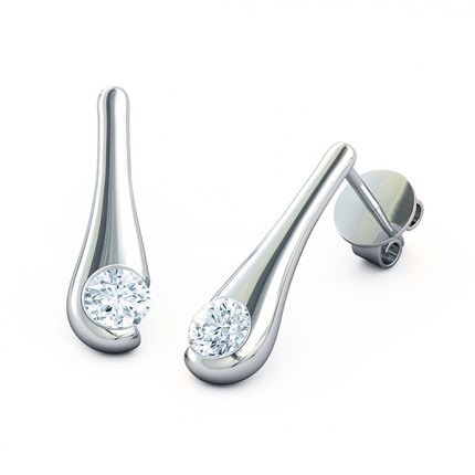 Diamond Earrings White Gold Embrace