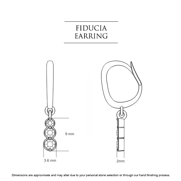 Diamond Earrings Platinum 950 Fiducia - Dimensions