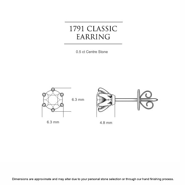 Diamond Earrings 1791 Classic - Dimensions