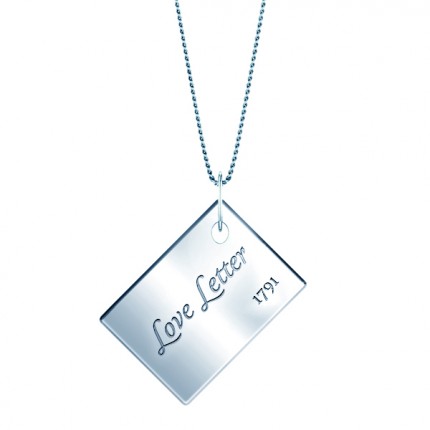 Necklaces 9kt White Gold Diamond Stamp Letter