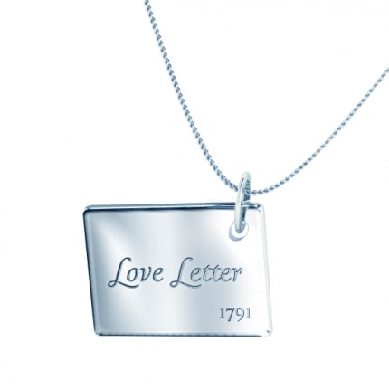 Necklace 9kt White Gold Diamond Stamp Letter - Main View