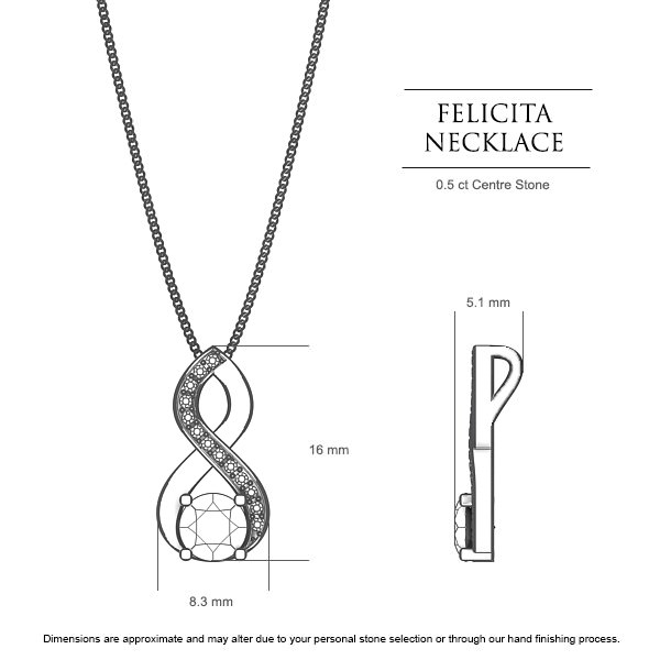 Diamond Necklaces White Gold Felicita - Dimensions