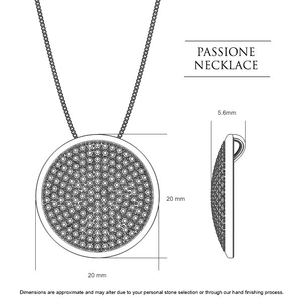 Diamond Necklaces Platinum 950 Passione - Dimensions
