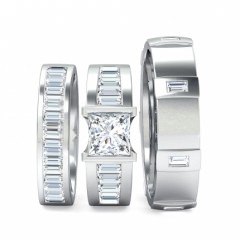 Princess s White Gold Quadrata Matching Set