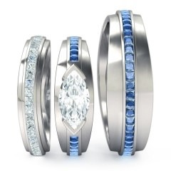 Marquise s Platinum 950 Deep Blue Matching Set