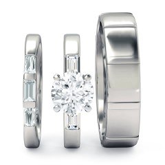  White Gold + PT setting Speranza Matching Set