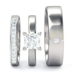 Princess Matching Sets Platinum 950 Princess Solitaire