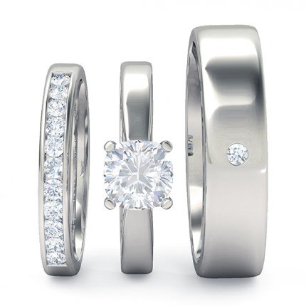 Cushion s Platinum 950 Ilaria Matching set