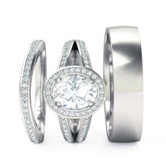 Oval s White Gold Opera Matching Set