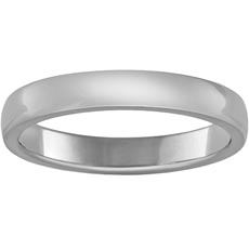 Wedding Band White Gold D Shape Band - Main View