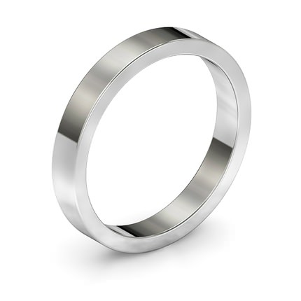 Wedding Band White Gold Flat Band - Main View