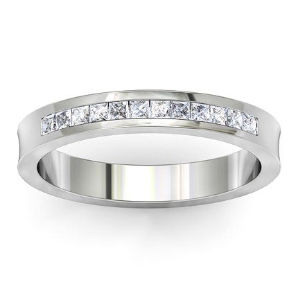 Wedding Bands Platinum 950 Concave Princess Band