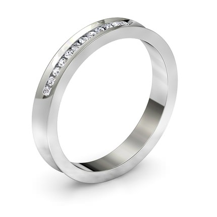 Wedding Band White Gold Concave Brilliant Band - Main View