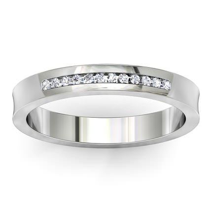 Wedding Bands White Gold Concave Brilliant Band