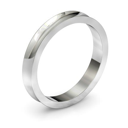 Wedding Band White Gold Concave Band - Main View