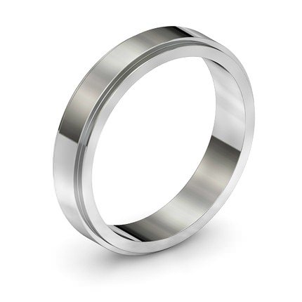 Wedding Band White Gold Step Band - Main View
