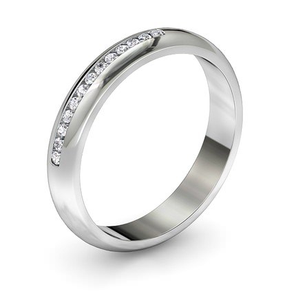 Wedding Band White Gold Bead set Band - Main View