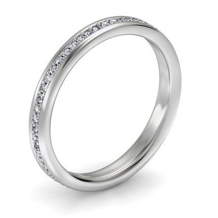 White Gold Diamond Wedding Band - Main View