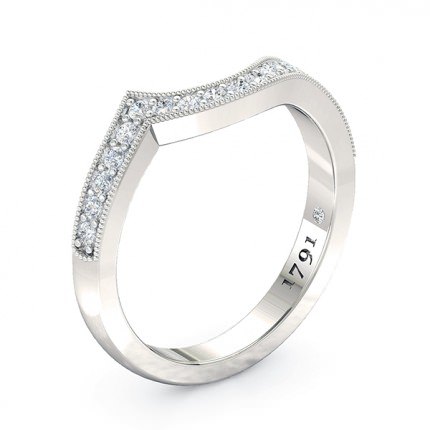 Wedding Band Platinum 950 Perlina Women's - Main View