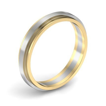  Two-Tone Stepped Wedding Band - Main View