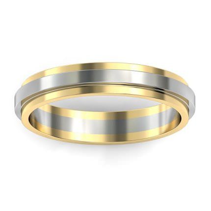 s Two-Tone Stepped Wedding Band