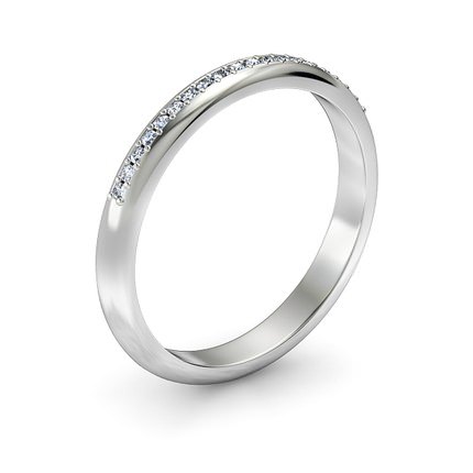 Wedding Band Platinum 950 Bead-set Diamond Ring - Main View