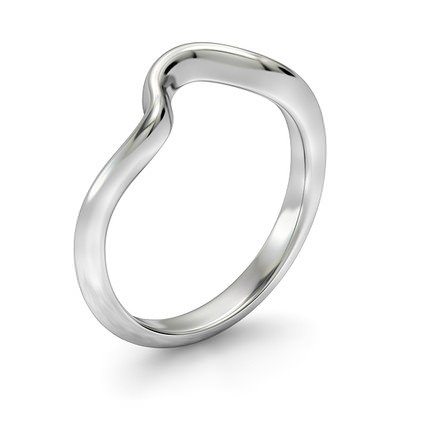 White Gold Embrace Wedding Band - Main View