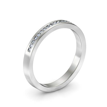 Platinum 950 Bead-set Edged Wedding Band - Main View