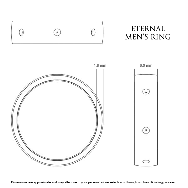 Wedding Bands Eternal Men's - Dimensions