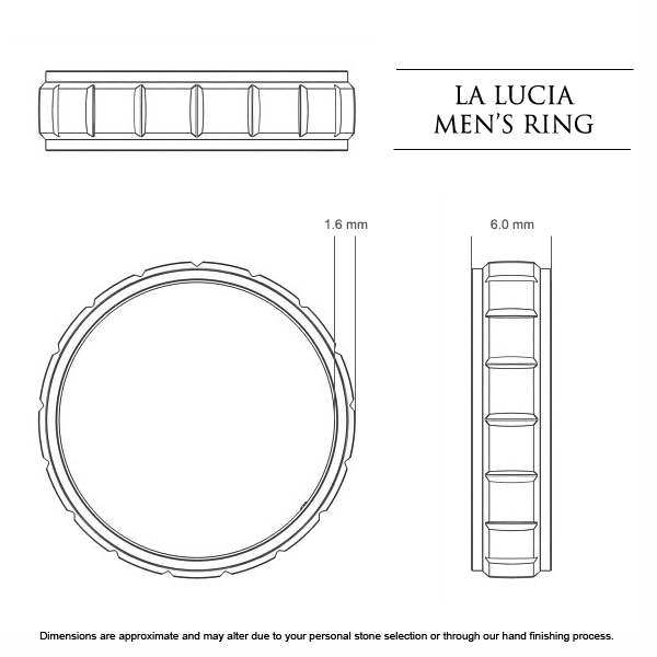 Wedding Bands La Lucia Men's - Dimensions