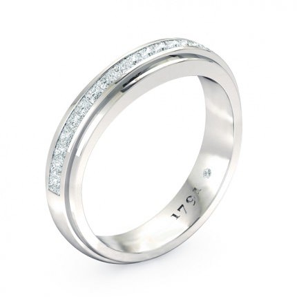 Wedding Band White Gold Deep Blue Women's - Main View